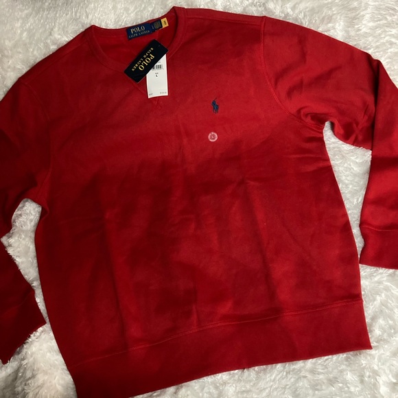 Ralph Lauren Polo Garnet Red Crew Neck Sweatshirt sz Large - Picture 2 of 8